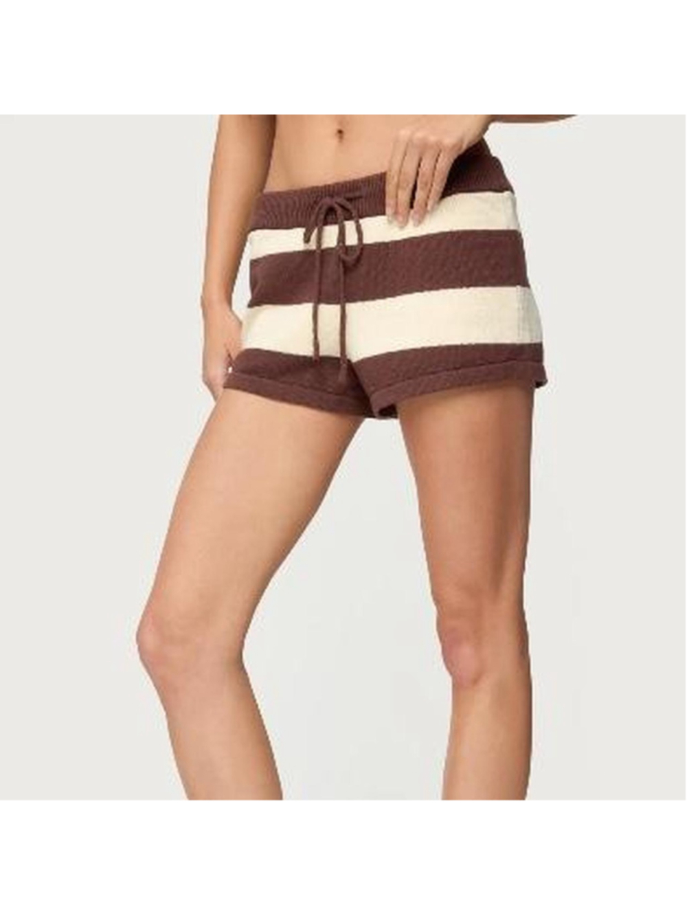 Edikted Riley Striped Knit Shorts XS NWT